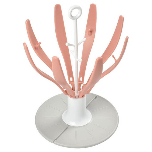 фото Beaba сушилка для бутылочек flower foldable draining rack, pink