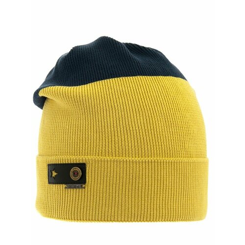 фото Шапка mialt, размер 50-52, синий, горчичный