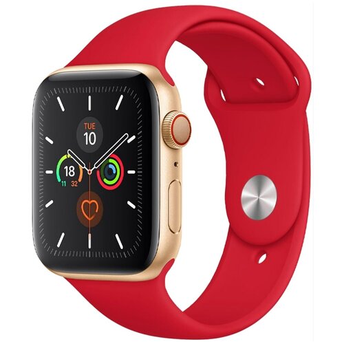 фото Силиконовый ремешок для смарт часов apple watch series 1, 2, 3, 4, 5, 6 и se 38-40mm (sport loop) / cпортивный браслет с застежкой для умных часов эпл вотч серии 1, 2, 3, 4, 5, 6 и се 38-40 мм (sport band) / премиум силикон (red s) сotetci