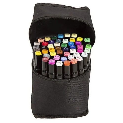 фото Маркеры (фломастеры) для скетчинга 36 штук (цветов) urm (набор профессиональных двухсторонних скетч маркеров в чехле)
