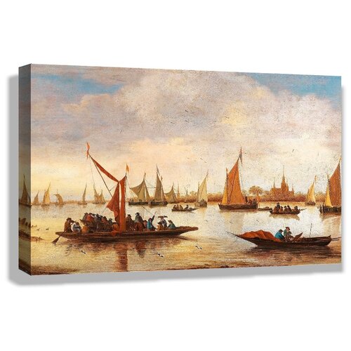 фото Картина 50x30 см на холсте c. у. шут - паром, парусники и гребные лодки на реке drabs