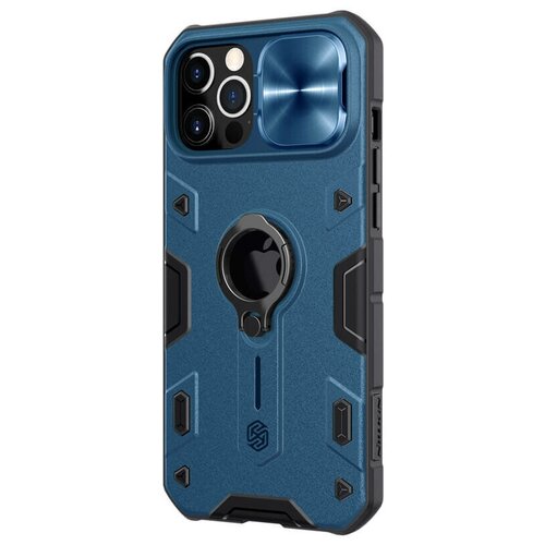 фото Противоударный чехол с кольцом и защитой камеры nillkin camshield armor case для iphone 12 pro max