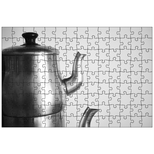 фото Магнитный пазл 27x18см."чайник, чай, серый" на холодильник lotsprints