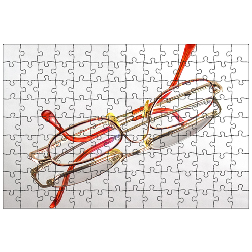 фото Магнитный пазл 27x18см."очки, зеркала, зеркальный" на холодильник lotsprints