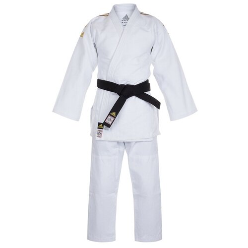 фото Кимоно для дзюдо champion 2 ijf slim fit premium белое с золотыми полосками (размер 190 см) adidas