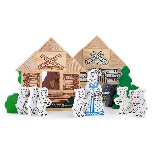 фото Деревянный игровой набор томик "сказки", волк и семеро козлят (4534-5)