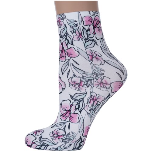 фото Женские носки conte, 70 den, размер 23-25, белый, мультиколор