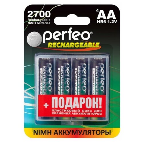 фото Аккумулятор perfeo aa2700mah/4шт+box