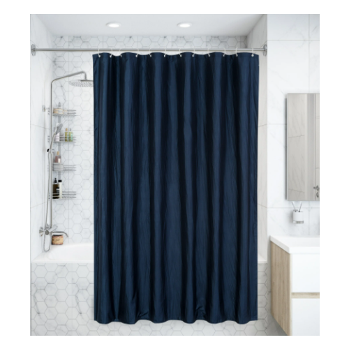 фото Штора для ванны «oрганза» 180x200 см, полиэстер, цвет тёмно-синий bath plus
