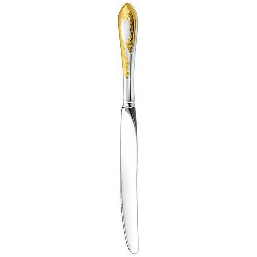 фото Нож столовый кольчугинский мельхиор "жасмин" с позолотой, 6 шт
