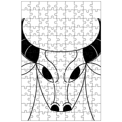 фото Магнитный пазл 27x18см."бык, рога, корова" на холодильник lotsprints