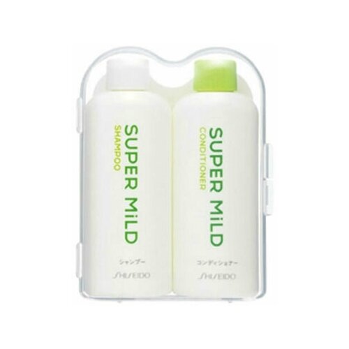 фото Shiseido дорожный набор (шампунь, кондиционер) super mild с витамином е, флаконы 50 мл.