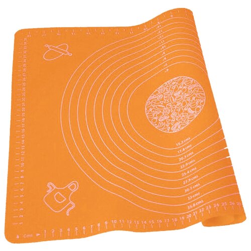 фото Коврик силиконовый для раскатки теста и выпечки 65х45 см (оранжевый) casalinghi