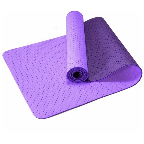 фото Tpe-2t-2 коврик для йоги 2-х слойный тпе 183х61х0,6 см (фиолетовый/бордовый) (b34507) smart athletics