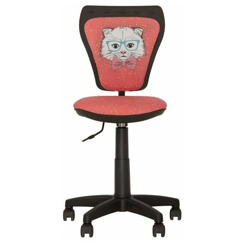 фото Ministyle (министиль) gts pl55 детская ткань кресло (ткань spr-03 + ткань spr-02, рисунок кот на красном фоне) nowy styl