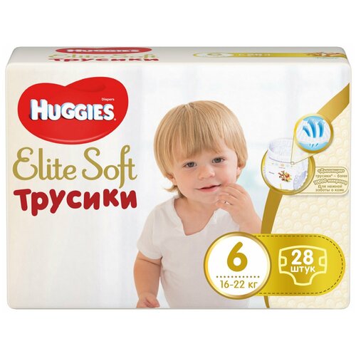 фото Трусики huggies elite soft 6 (16-22 кг) 28 шт.