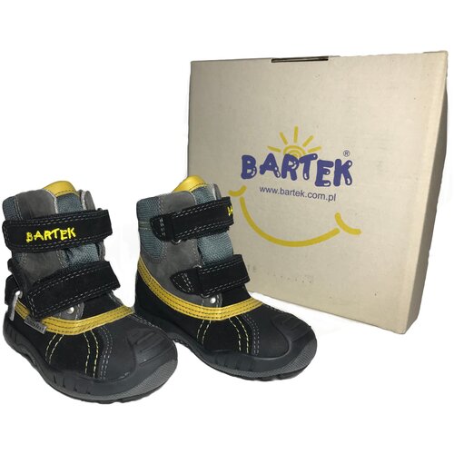 фото Ботинки осенние bartek для мальчиков с мембраной sympatex черно-желтые 22 размер