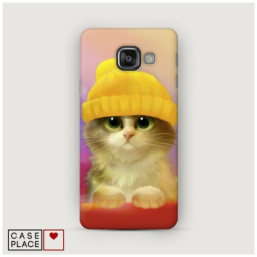 фото Чехол пластиковый samsung galaxy a5 2016 котенок в желтой шапке case place