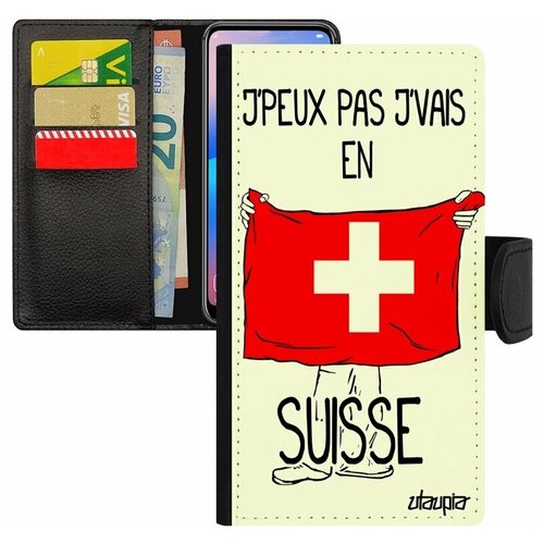 фото Чехол книжка для смарфона apple iphone 8, "еду в швейцарию" патриот флаг utaupia