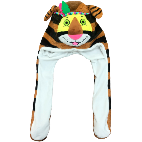 фото Шапка тигр с двигающимися ушами / мягкая игрушка / мир подарков