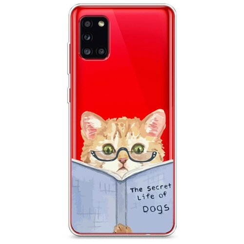 фото Силиконовый чехол "кот читает книгу" на samsung galaxy a31 / самсунг галакси а31 case place