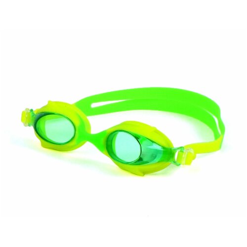 фото Очки для плавания детские conquest bl 28, с футляром и регулируемой переносицей, цвет зеленый/желтый