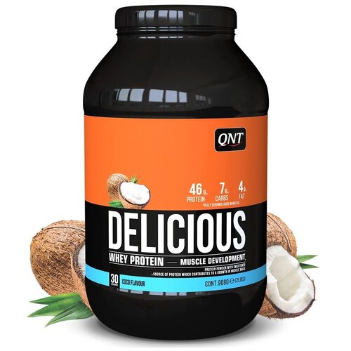 фото Протеин qnt delicious whey, 908 гр., кокос