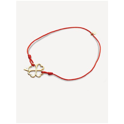 фото Красная нить браслет на руку женский с серебряной подвеской "клевер" ангельская925 500301kl_red