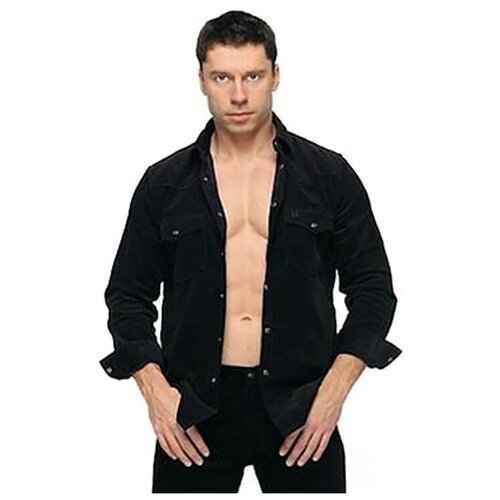 фото Рубашка мужская вельвет montana 11041 black l l черный
