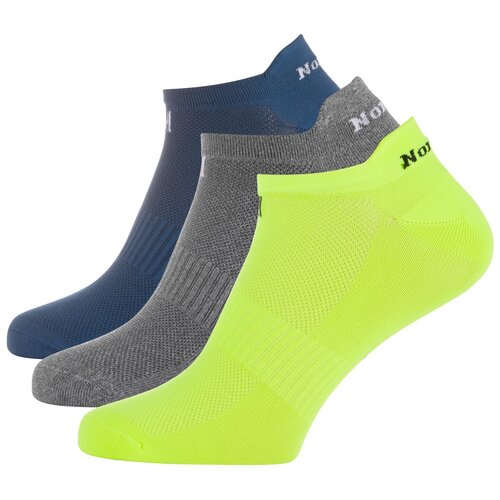 фото Носки спортивные, укороченные, мультиспорт, izzy(3 пары), жёлтый/серый,синий, размер 39-42, norfolk norfolk socks