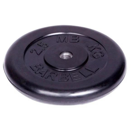 фото Mb barbell -диск обрезиненный стандарт d-26мм чёрный (2,5кг)