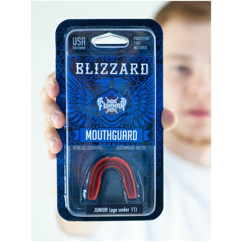 фото Защита рта (капа) flamma - blizzard monster 2.0 (гель, резина, черный/красный) (взрослый)