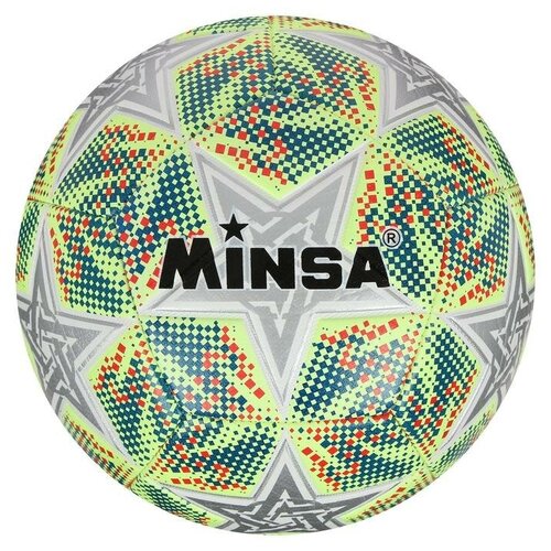фото Мяч футбольный minsa, pu, машинная сшивка, 12 панелей, размер 5