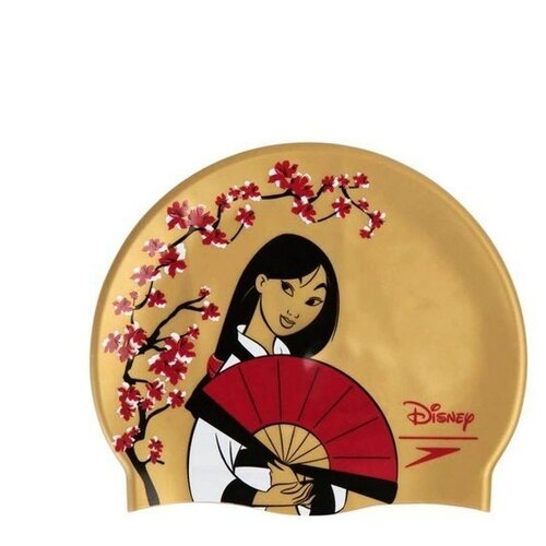 фото Шапочка для плавания детская speedo disney mulan slogan cap jr , арт.8-08386d921, золотистый, силикон