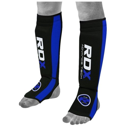 фото Щитки rdx neoprene gel shin instep pads mma leg foot guards blue s/m