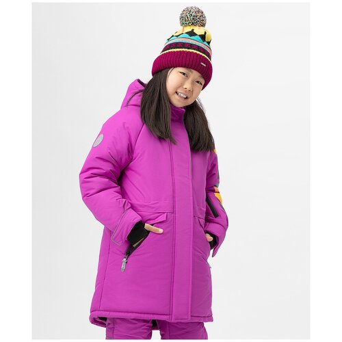 фото Пальто зимнее с мембраной фиолетовое active button blue, размер 158, модель 222bbga46013100
