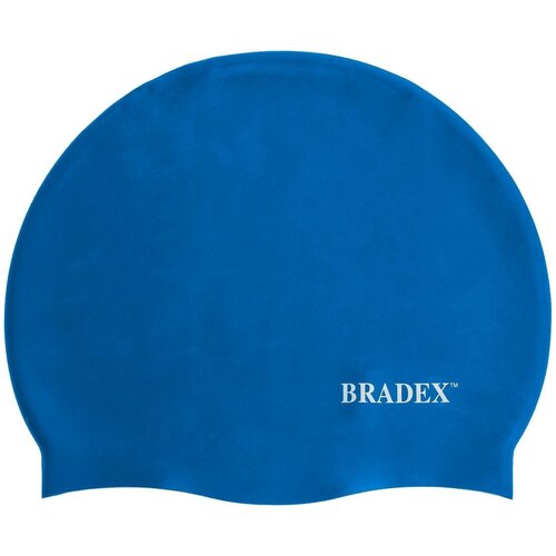 фото Шапочка для плавания силиконовая, синяя bradex