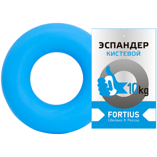 фото Эспандер кистевой fortius, кольцо 10 кг (голубой)
