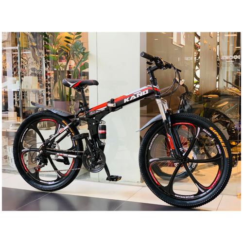 фото Складной горный велосипед на литых дисках kano 24'' черный/красный