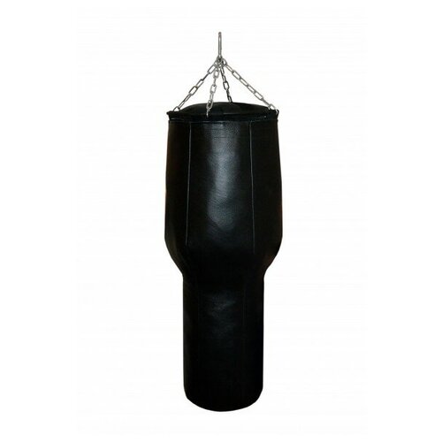 фото Боксёрский мешок подвесной фигурный "гильза" (натуральная кожа), 180 см, 65 кг, чёрный рокки