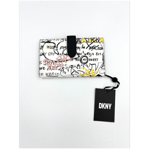 фото Кошелек dkny женский многоцветный с граффити искусственная кожа dkny white faux leather graffiti print card wallet nwt