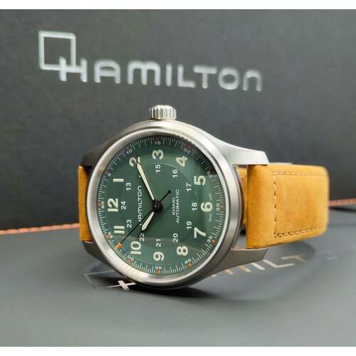 фото Наручные часы hamilton часы мужские hamilton khaki field titanium auto h70545560, зеленый