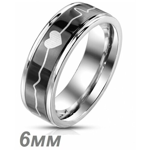 фото Необычное черное кольцо сердцебиение, парное кольцо из стали spikes