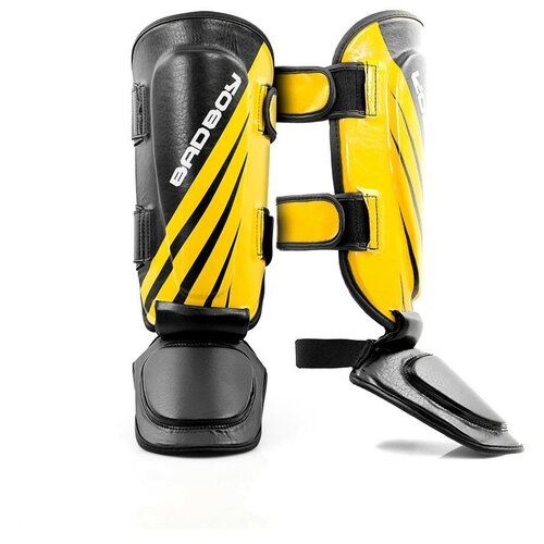 фото Щитки bad boy training series impact thai shin guards-black/yellow l/xl