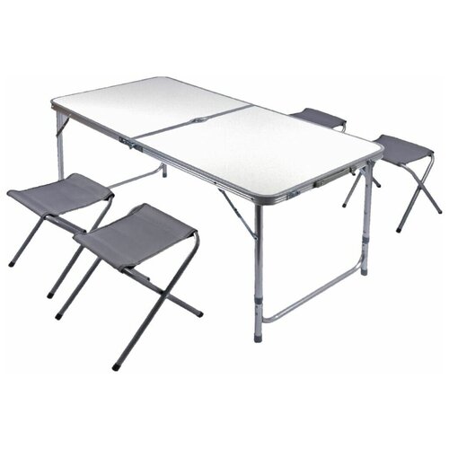 фото Набор для пикника actiwell складной стол и 4 стула цвет серый