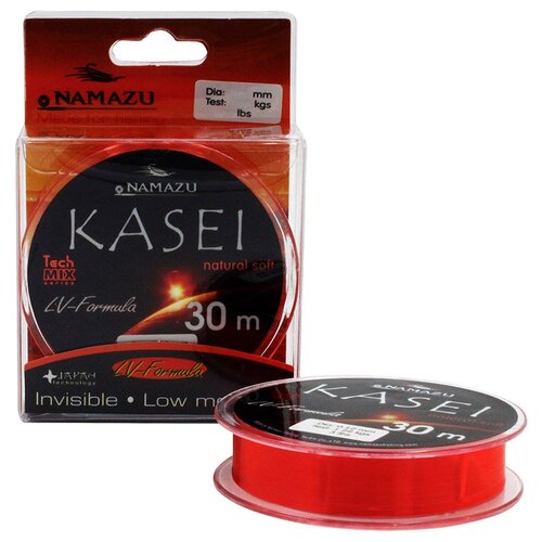 фото Леска namazu kasei, l-30 м, d-0.12 мм, test-1.29 кг, красный