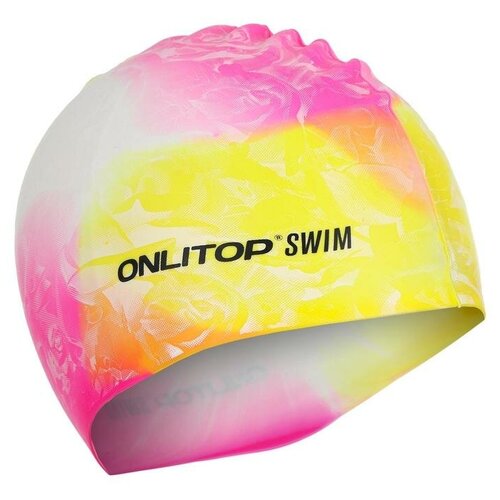 фото Шапочка для плавания взрослая onlitop swim, силиконовая, обхват 54-60 см, цвета микс onlytop
