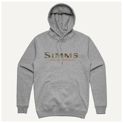 фото Simms толстовка logo hoody grey heather, мужской, xl активный отдых