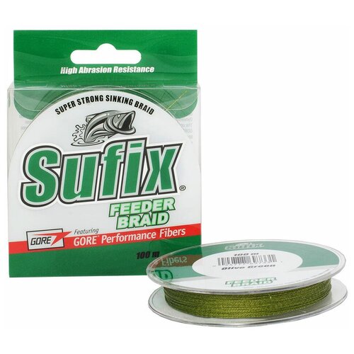 фото Леска плетеная sufix feeder braid зеленая 100 м 0.08 мм 3,6 кг ds1we006t5ba9e