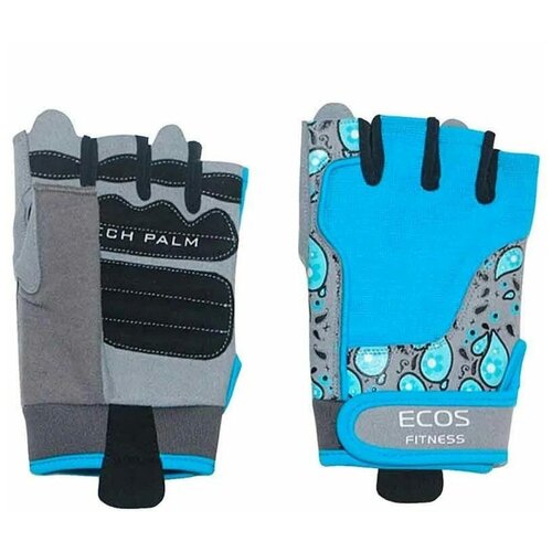 фото Ecos перчатки для фитнеса женские цвет -голубой с принтом размер: s модель: sb-16-1735 005319
